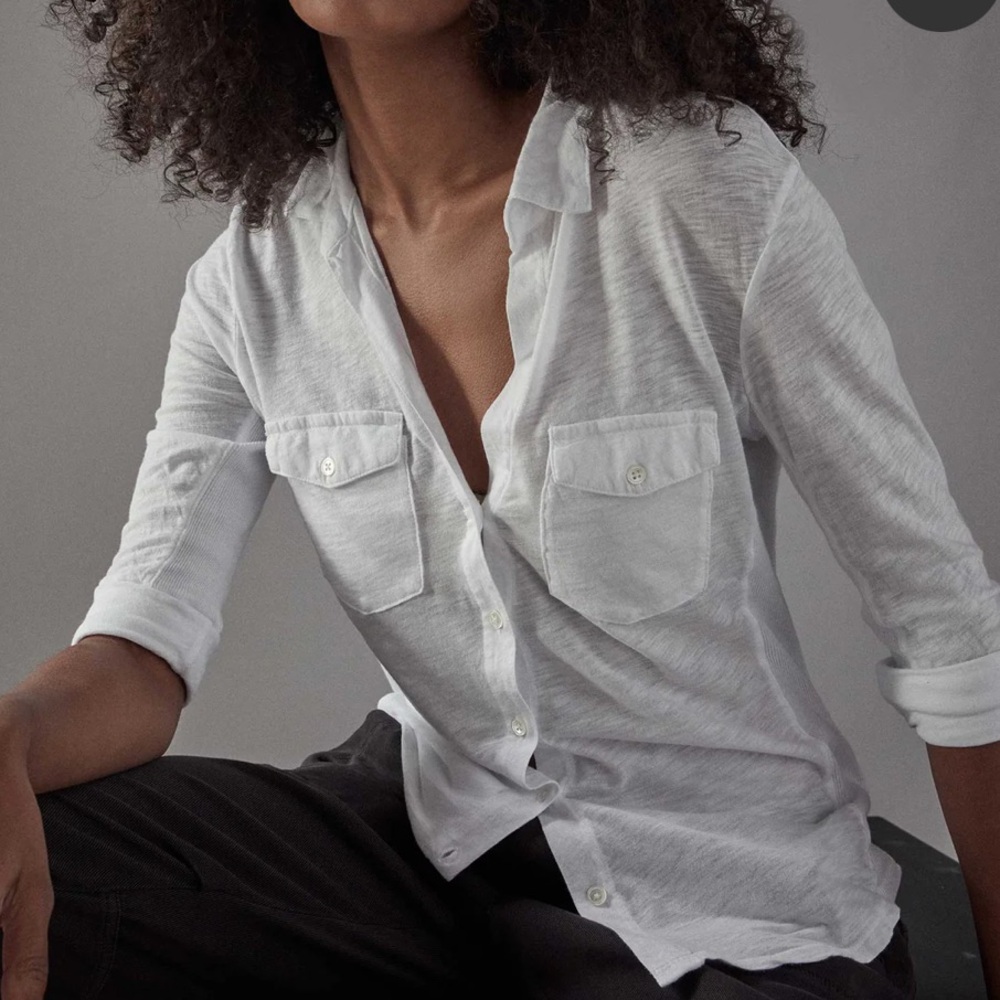 STANDARD JAMES PERSE women’s SUPIMA Cotton Slub Side Panel Shirt - Picture 5 of 10